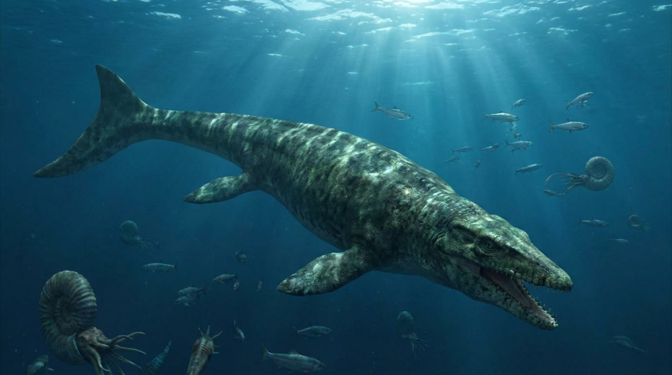 Mosasaure — Reptiles marins, ~17 m